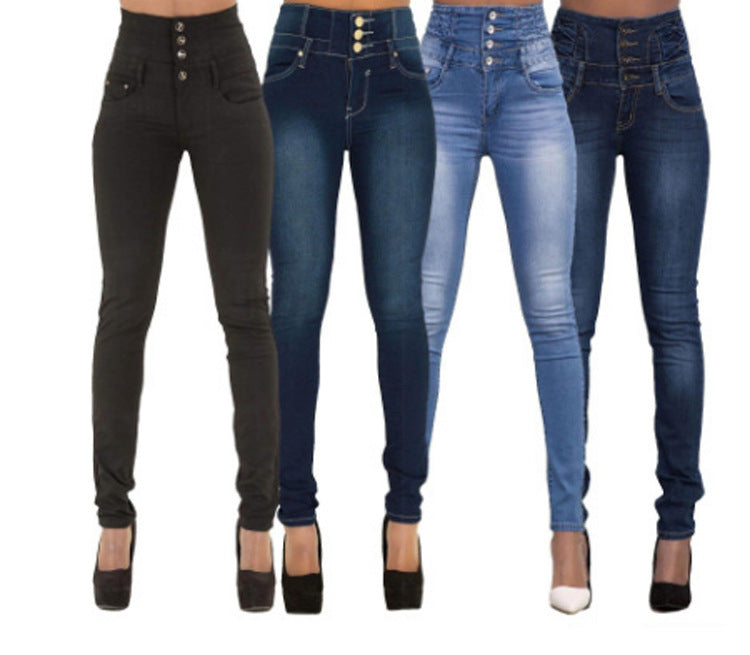Fashion Elastic High Waist Jeans Women Pencil Fashion Elastic High Waist Jeans Women Pencil